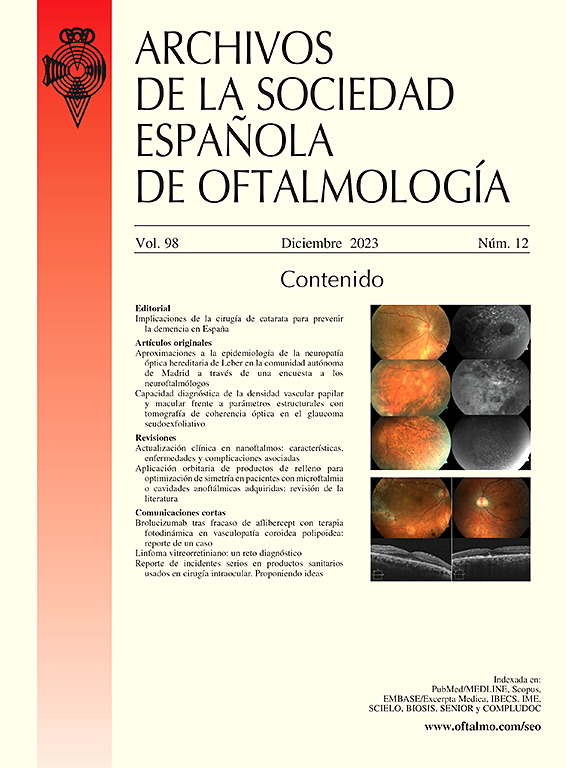 Go to journal home page - Archivos de la Sociedad Española de Oftalmología